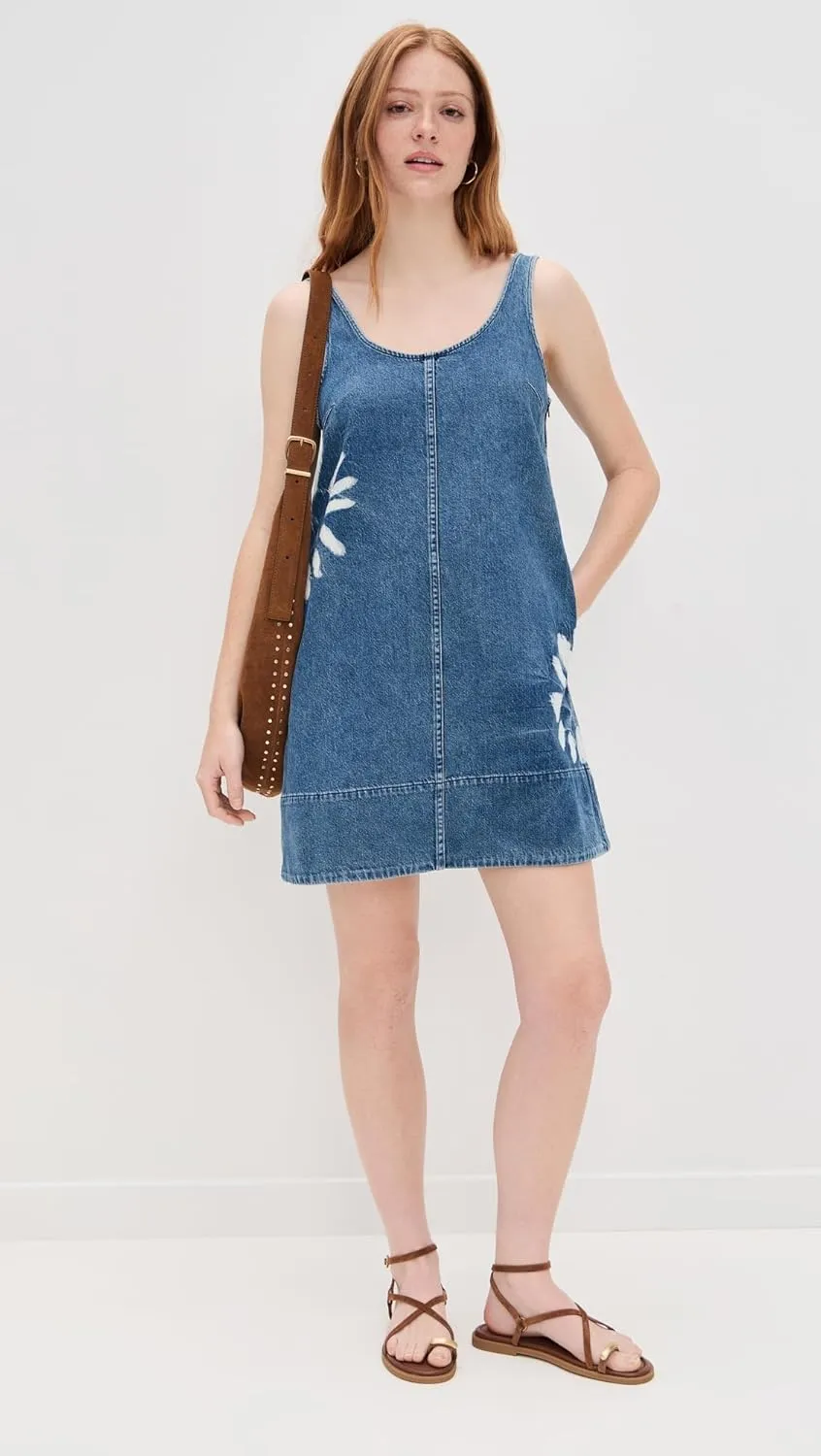 Madewell Women's Garment Dyed Denim Scoop Neck Mini Dress