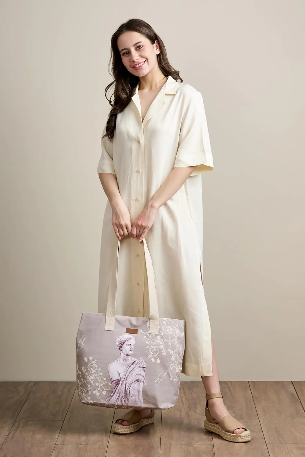 Maison d' Hermine Canvas Tote Bag for Women Cotton Canvas Reusable Shoulder Grocery Bags Bulk with Handle for Shopping Travel