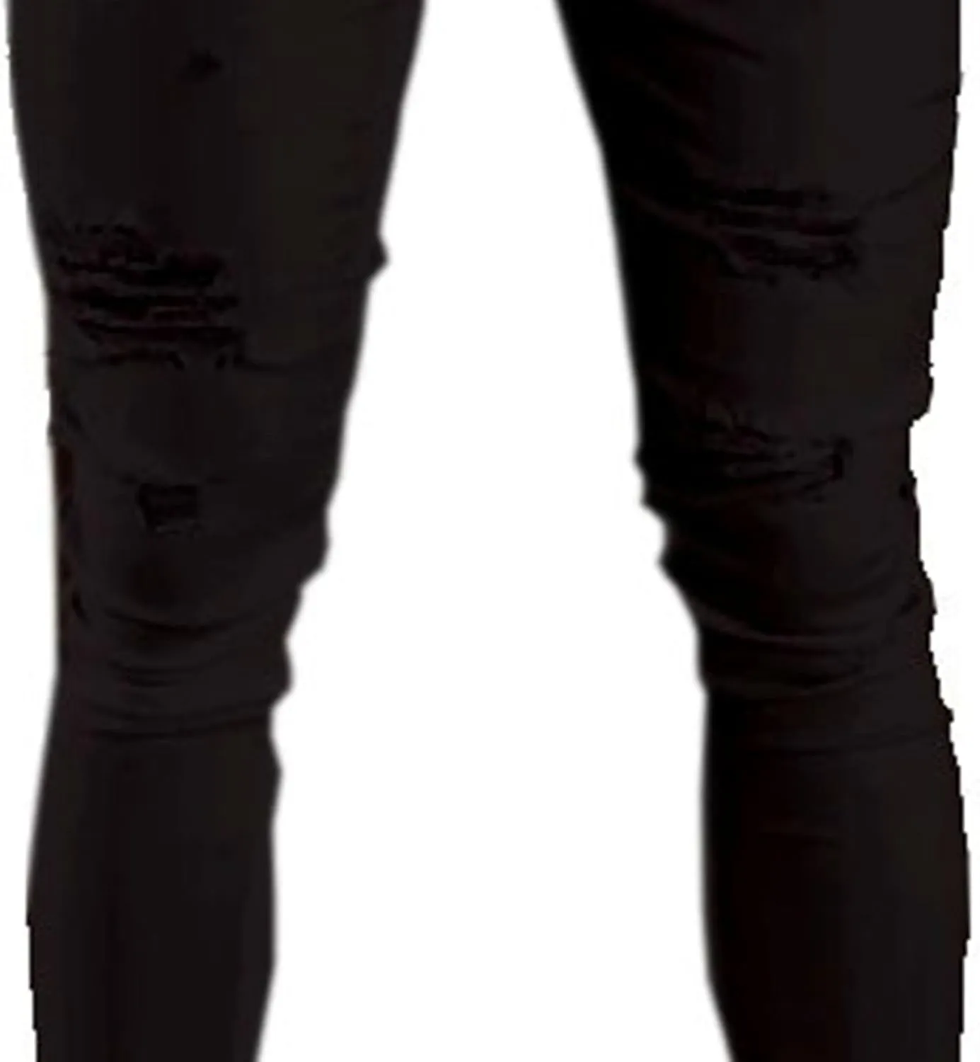 Maiyifu-GJ Men's Distressed Moto Biker Jeans Ripped Punk Gothic Zipper Denim Pants Hip hop Tapered Leg Slim Fit Jean