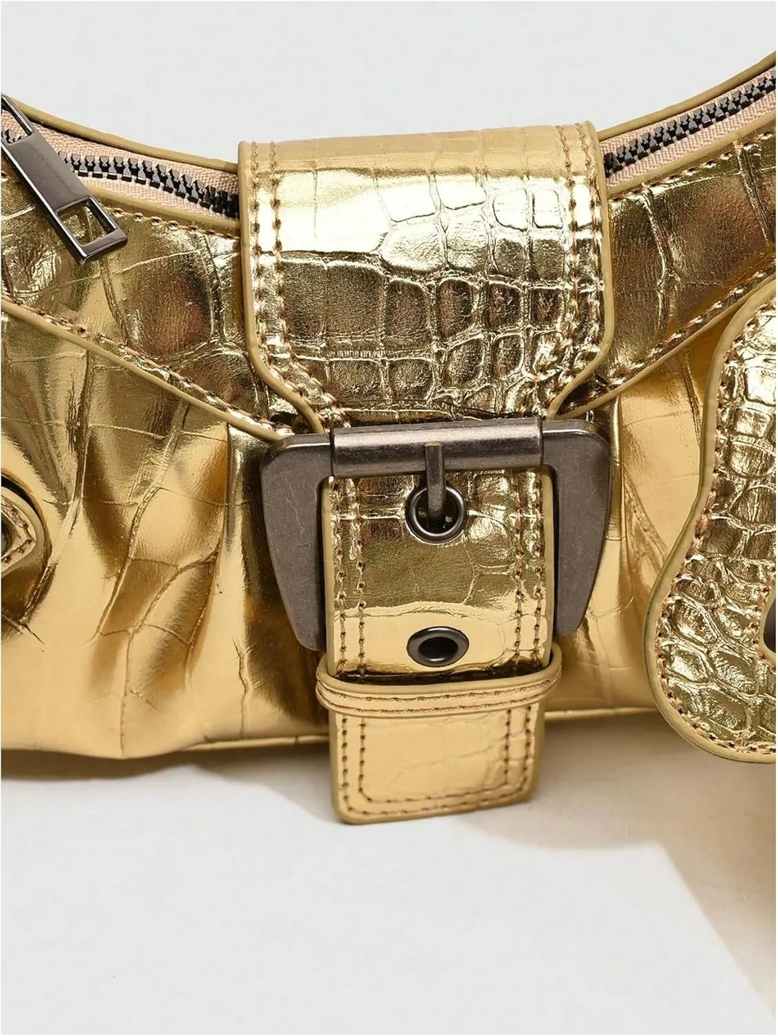MakeMeChic Women's PU Leather Top Handle Buckle Shoulder Bag PU Leather Retro Vintage Mini Handbags