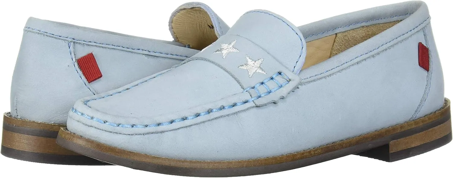 Marc Joseph New York Unisex-Child Leather Loafer with Gold Embroidered Star