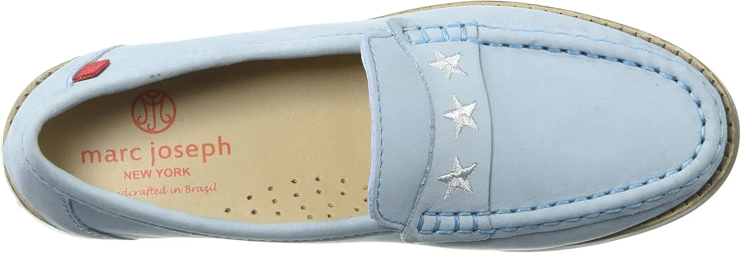 Marc Joseph New York Unisex-Child Leather Loafer with Gold Embroidered Star