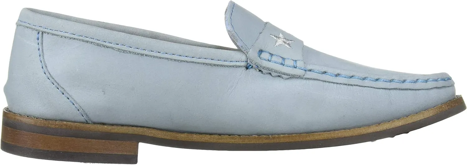 Marc Joseph New York Unisex-Child Leather Loafer with Gold Embroidered Star