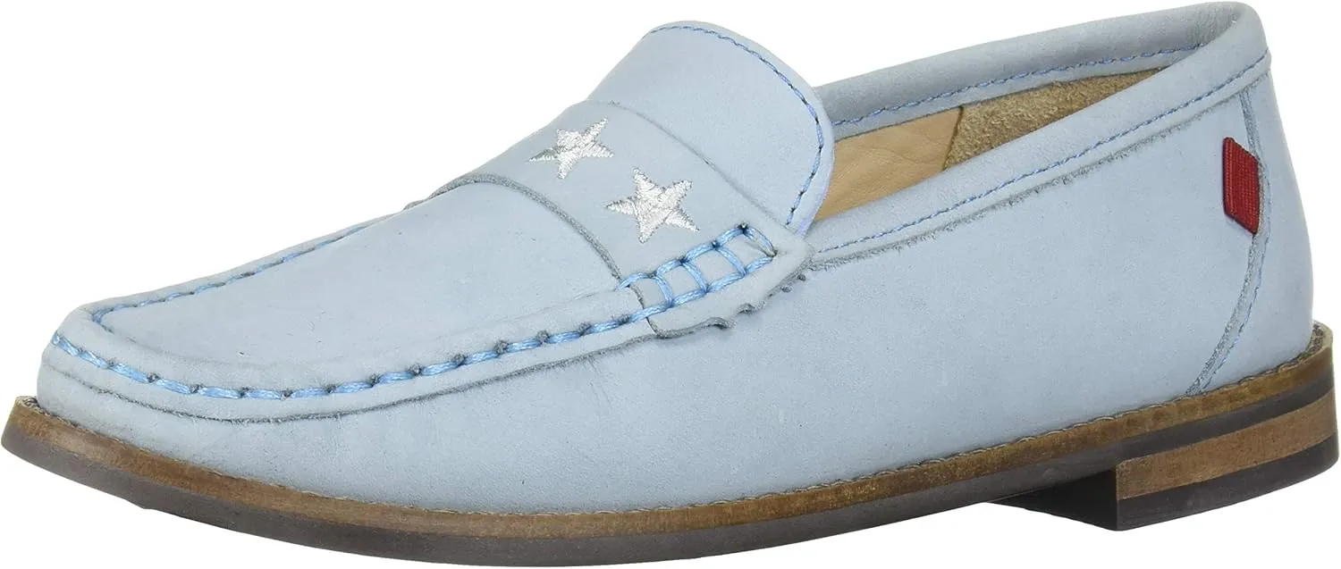 Marc Joseph New York Unisex-Child Leather Loafer with Gold Embroidered Star