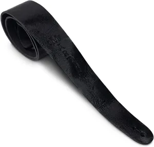 Martin Vintage Leather Guitar Strap – Black | Lightweight 100% Leather Strap with C. F. Martin Logo