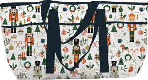 Mary Square Christmas Patterned 29 x 15 Non-Woven Laminate Open Tote Bag for