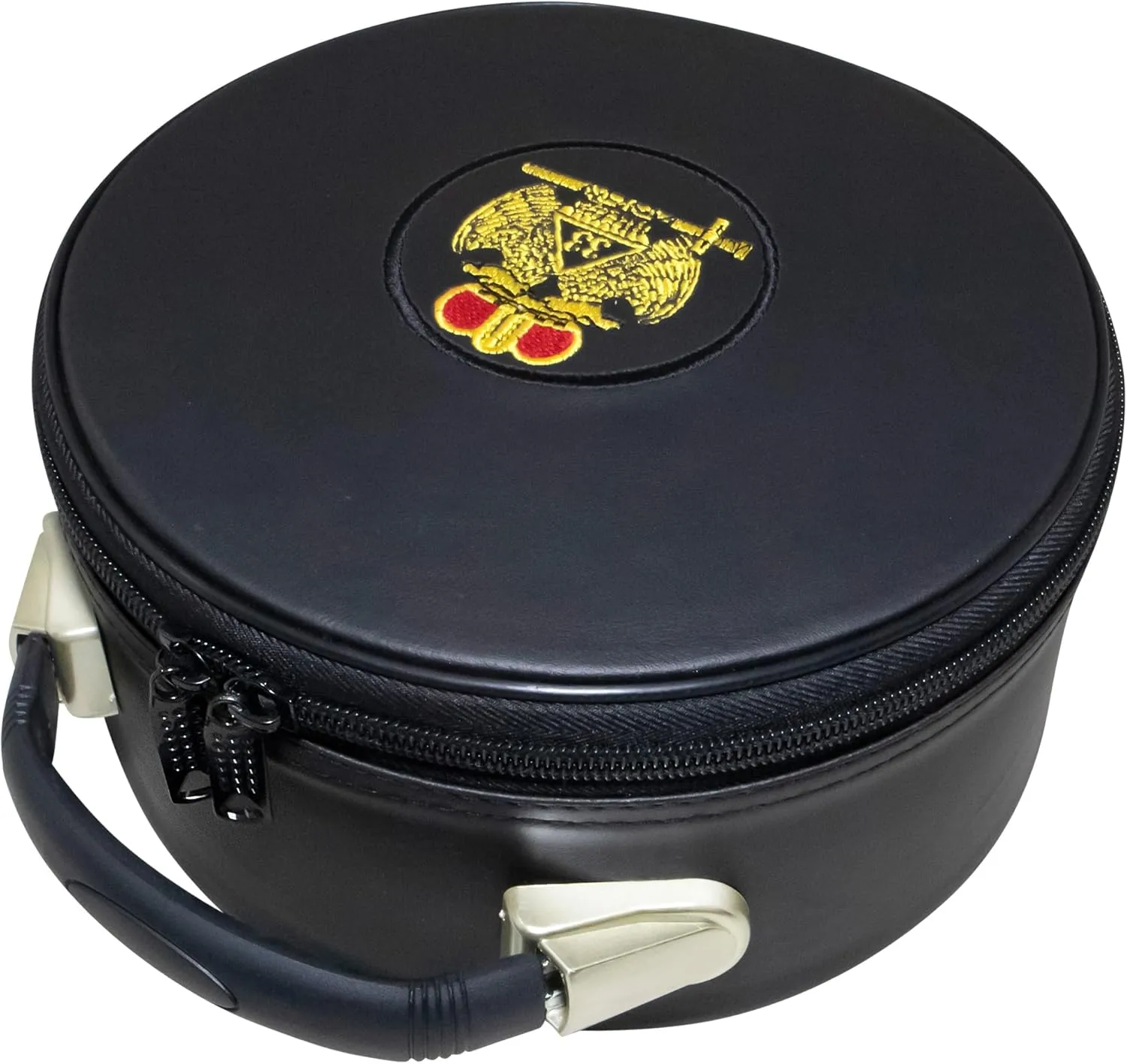 Masonic Scottish Rite 33 Degree Double Eagles Crown Cap Case Black, Freemason Hat Carrying Box