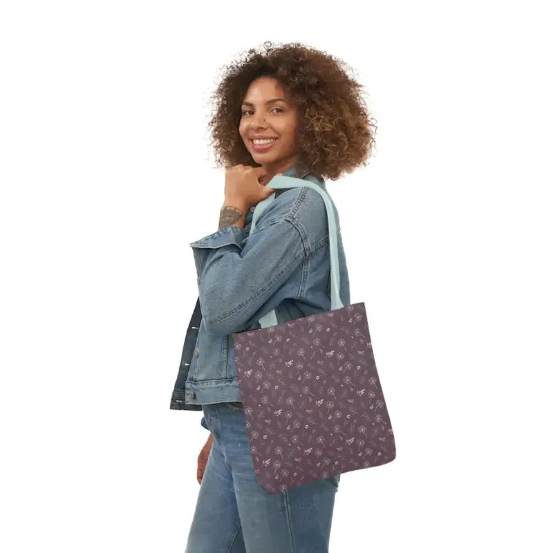 Mauve Canvas Tote with 5-color Straps for Chic Style