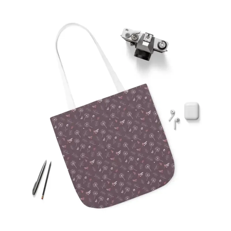 Mauve Canvas Tote with 5-color Straps for Chic Style