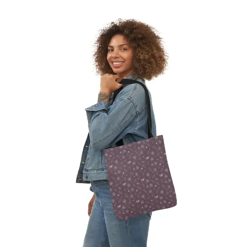 Mauve Canvas Tote with 5-color Straps for Chic Style
