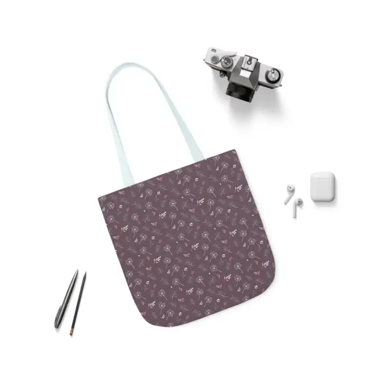 Mauve Canvas Tote with 5-color Straps for Chic Style