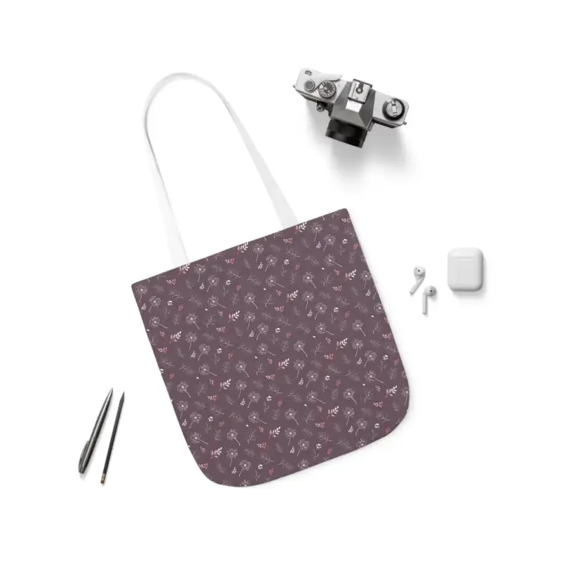Mauve Canvas Tote with 5-color Straps for Chic Style