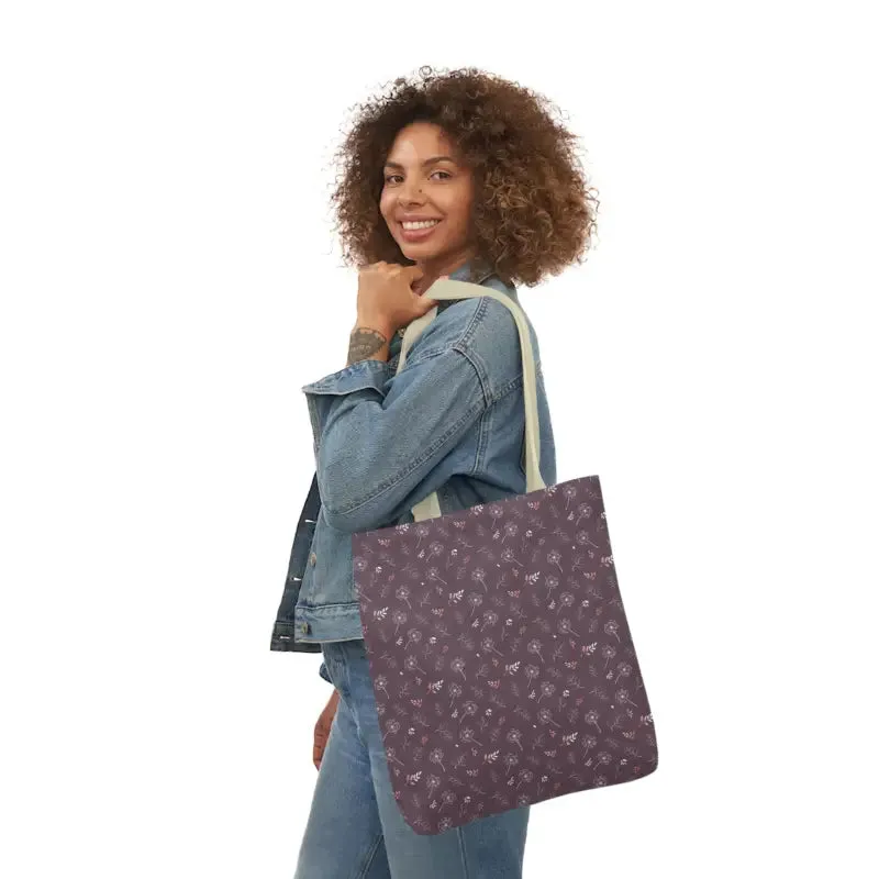 Mauve Canvas Tote with 5-color Straps for Chic Style