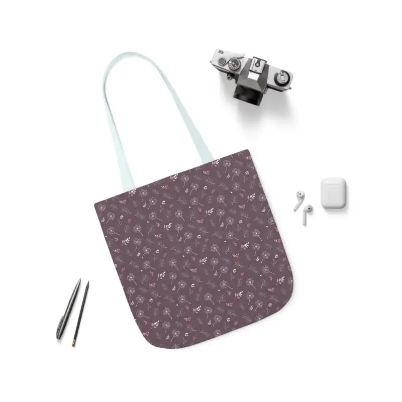 Mauve Canvas Tote with 5-color Straps for Chic Style
