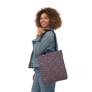 Mauve Canvas Tote with 5-color Straps for Chic Style
