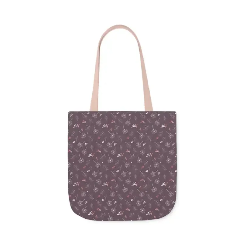 Mauve Canvas Tote with 5-color Straps for Chic Style