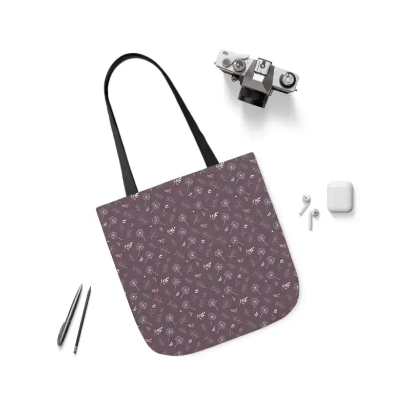 Mauve Canvas Tote with 5-color Straps for Chic Style