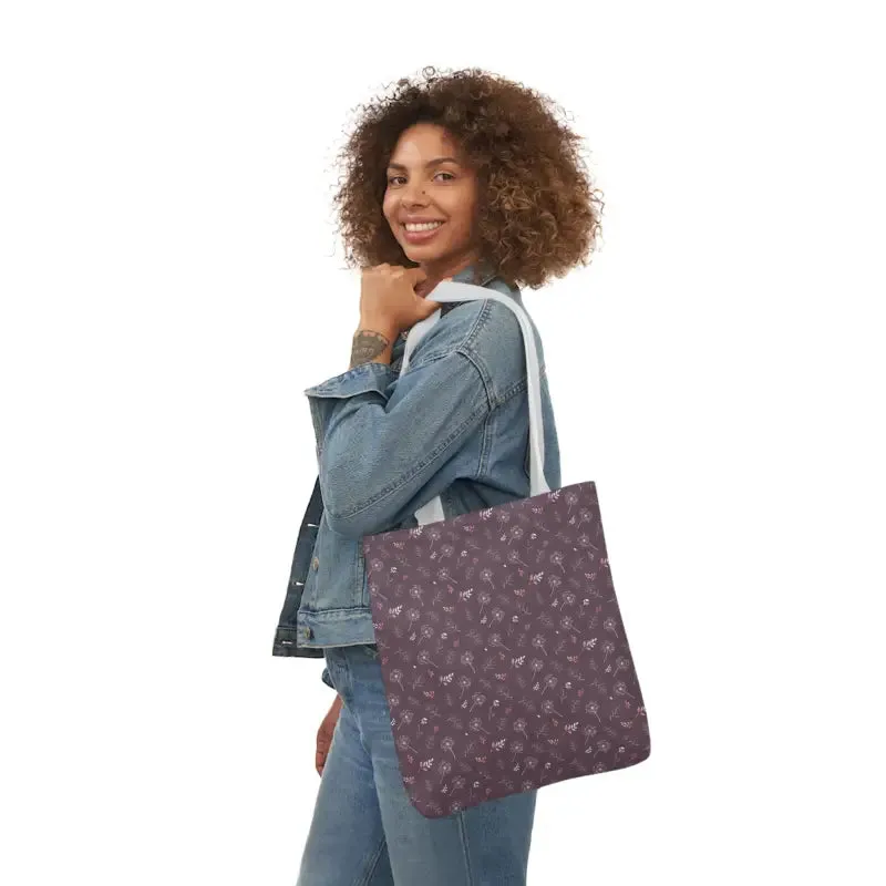 Mauve Canvas Tote with 5-color Straps for Chic Style