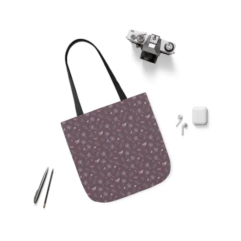 Mauve Canvas Tote with 5-color Straps for Chic Style
