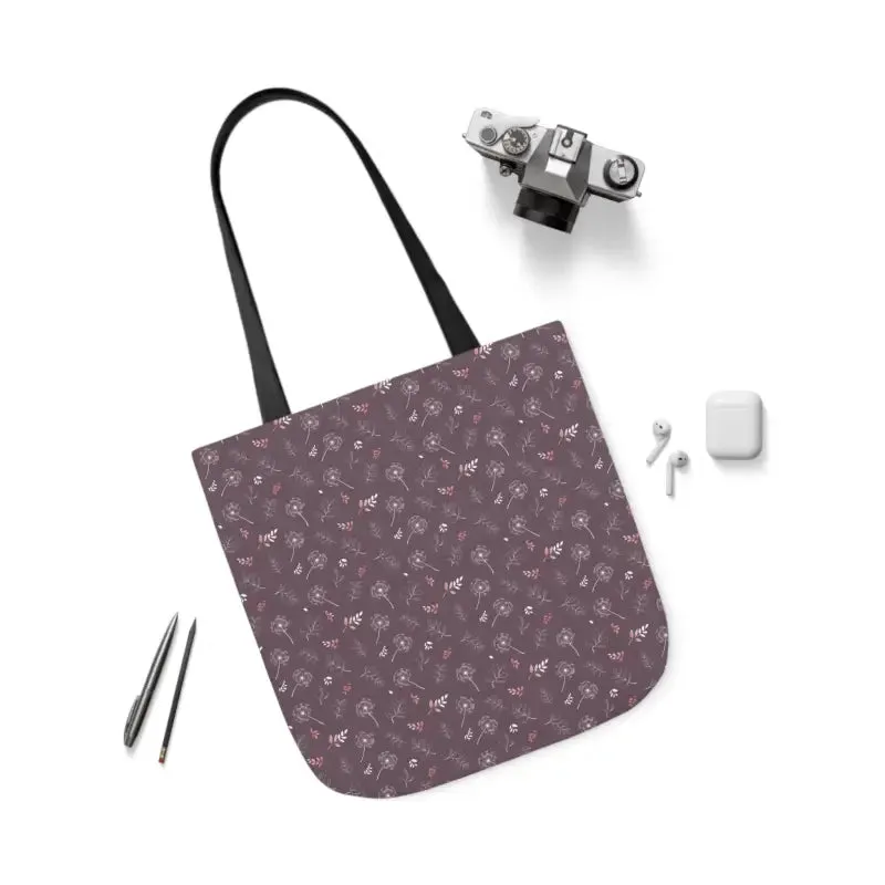 Mauve Canvas Tote with 5-color Straps for Chic Style