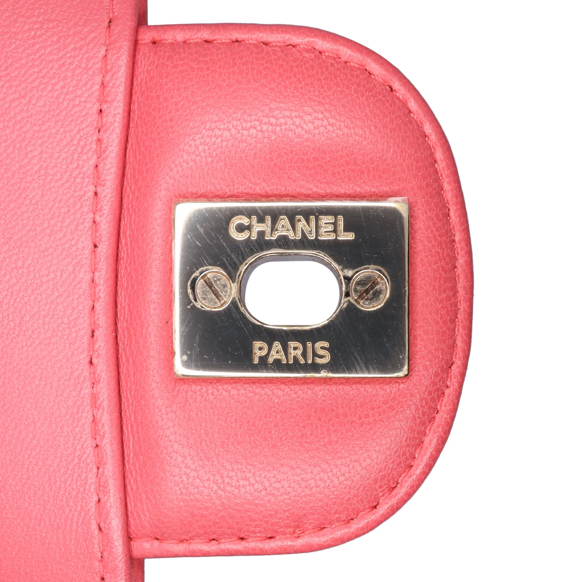 Medium Classic Chevron Lambskin Double Flap