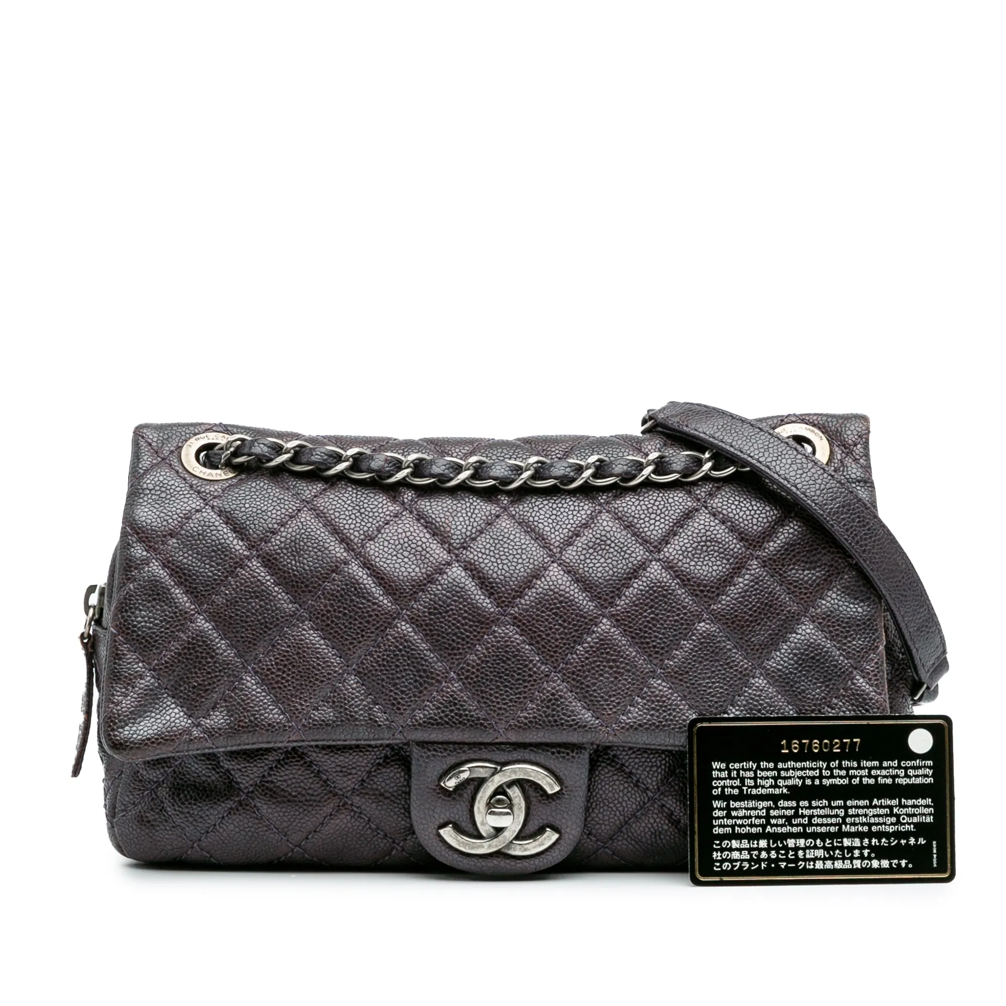 Medium Quilted Caviar Easy Flap