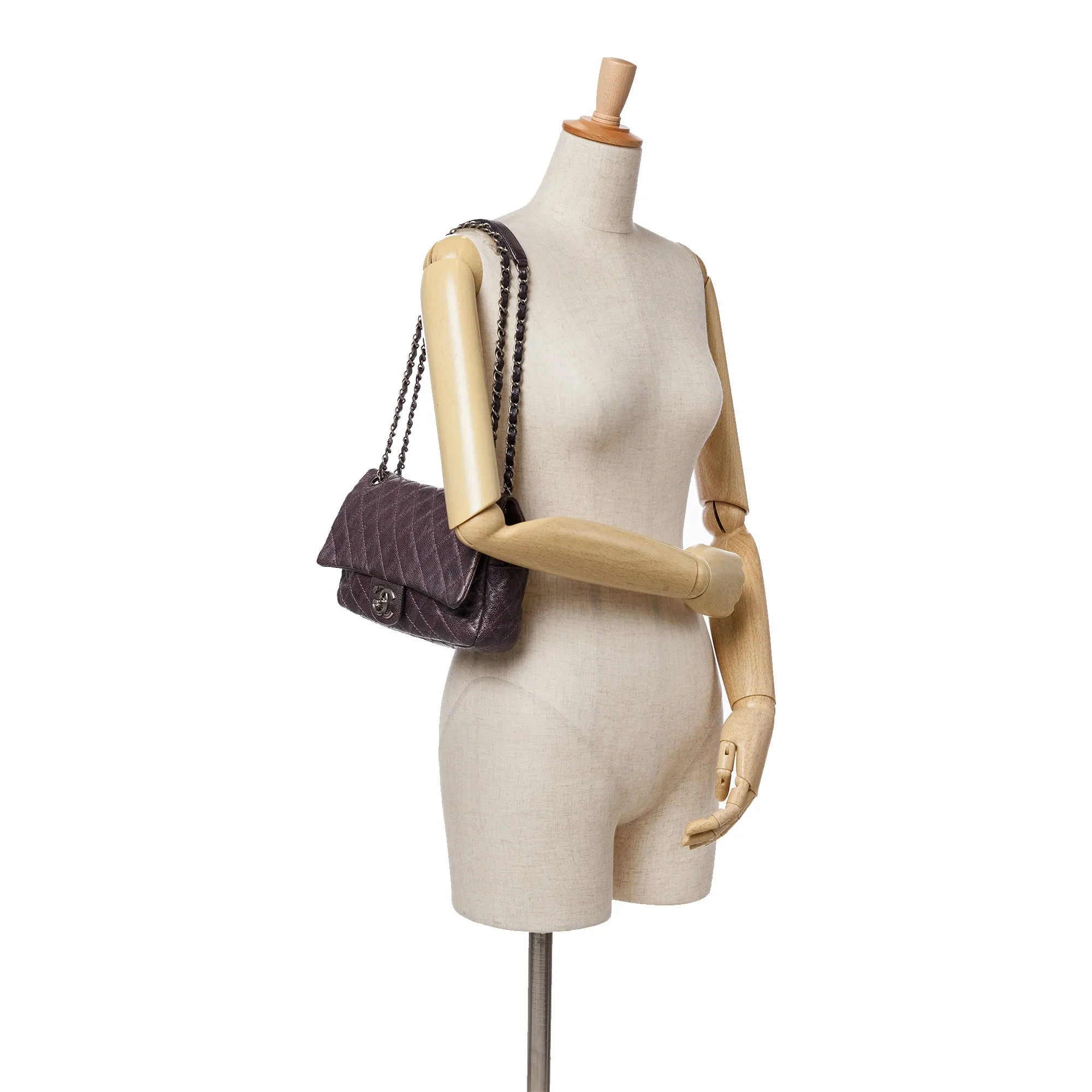 Medium Quilted Caviar Easy Flap