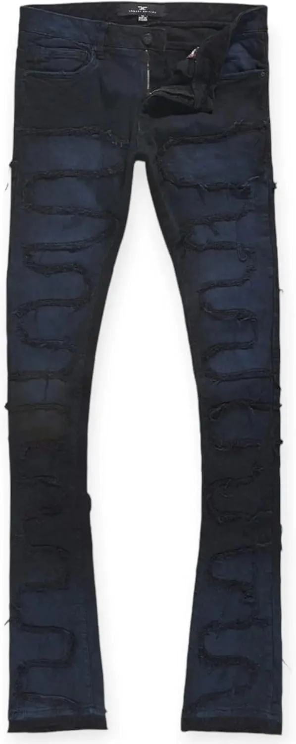 Men Martin Oasis Denim: Stacked, Ripped, Stretch, Relaxed Fit Jeans for Men – Stylish Blue Denim for Street Wear