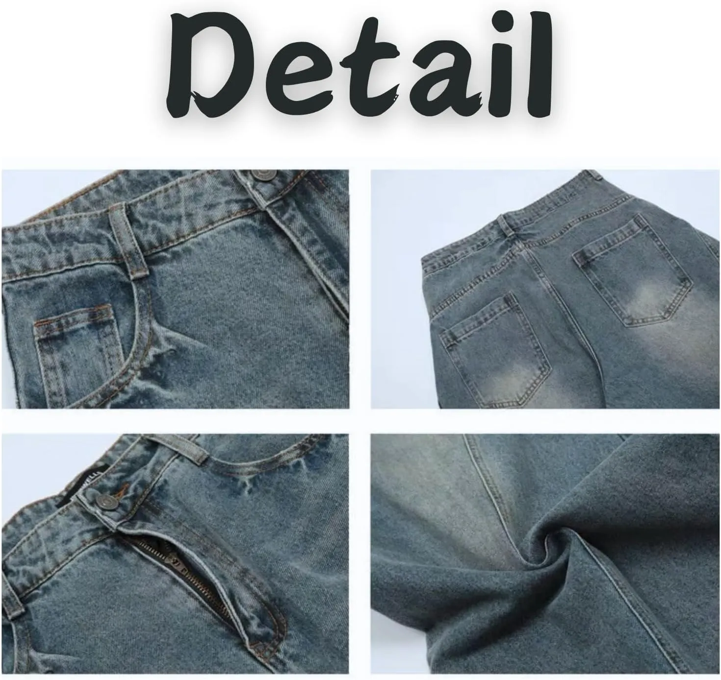 Mens Baggy Jeans Y2k Wide Leg Barrel Jeans for Women Stretchy Hip Hop Loose Denim Pants Grunge Clothes Streetwear
