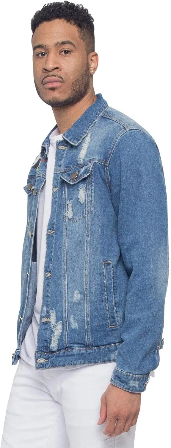 Men's Distressed Denim Jacket