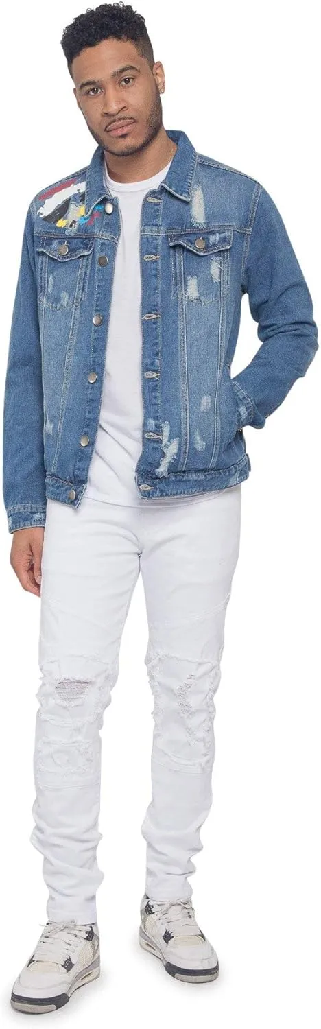 Men's Distressed Denim Jacket