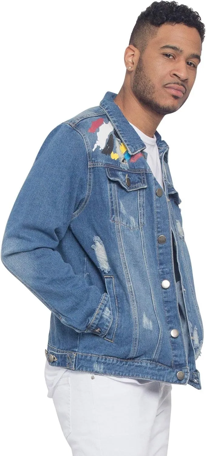 Men's Distressed Denim Jacket