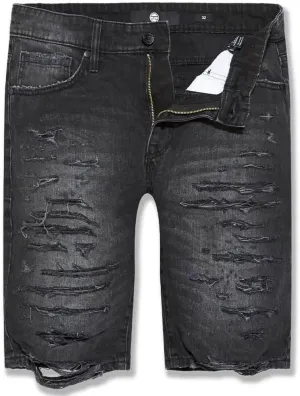 Men's Ironbound Twill Denim Shorts – Designer Fit, Distressed Detailing, Assorted Colors, 32