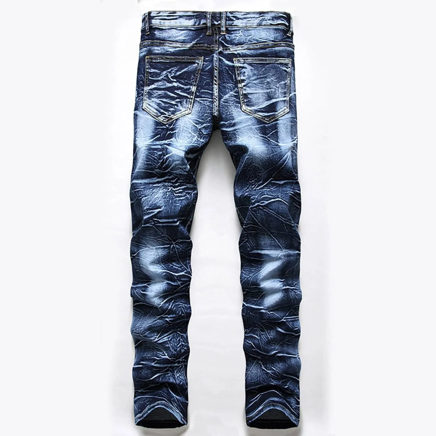 Men's Regular Fit Comfort Jean Frayed Pants Distressed Rip Trousers Straight Leg Jeans Men Mens Jeans Big and Tall