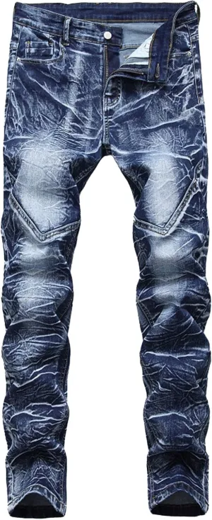 Men's Ripped Jeans Slim Fit Distressed Fashion Denim Jeans for Men