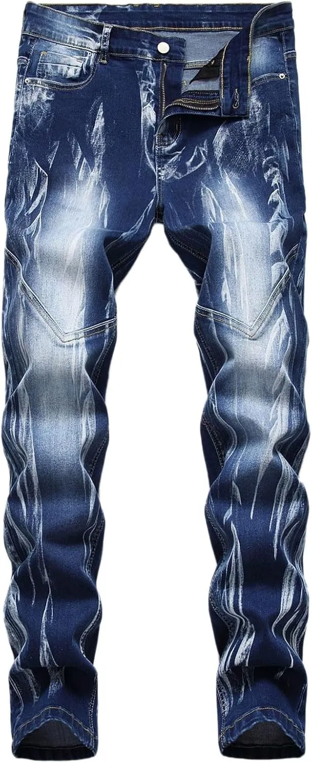 Men's Ripped Jeans Slim Fit Distressed Fashion Denim Jeans for Men