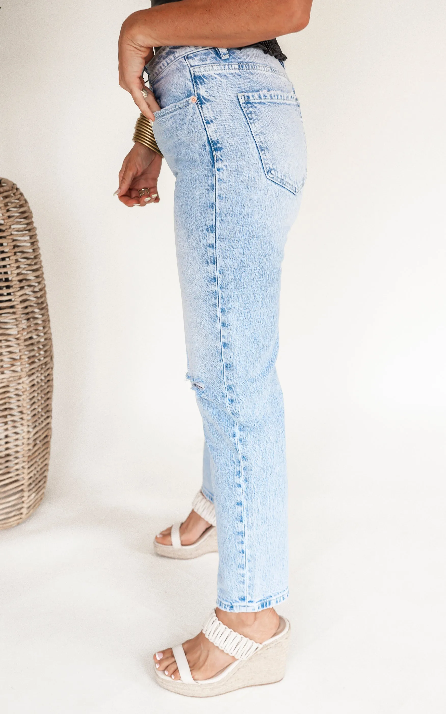 Mica | The Cara High Rise Straight Leg Denim Jeans * - Final Sale