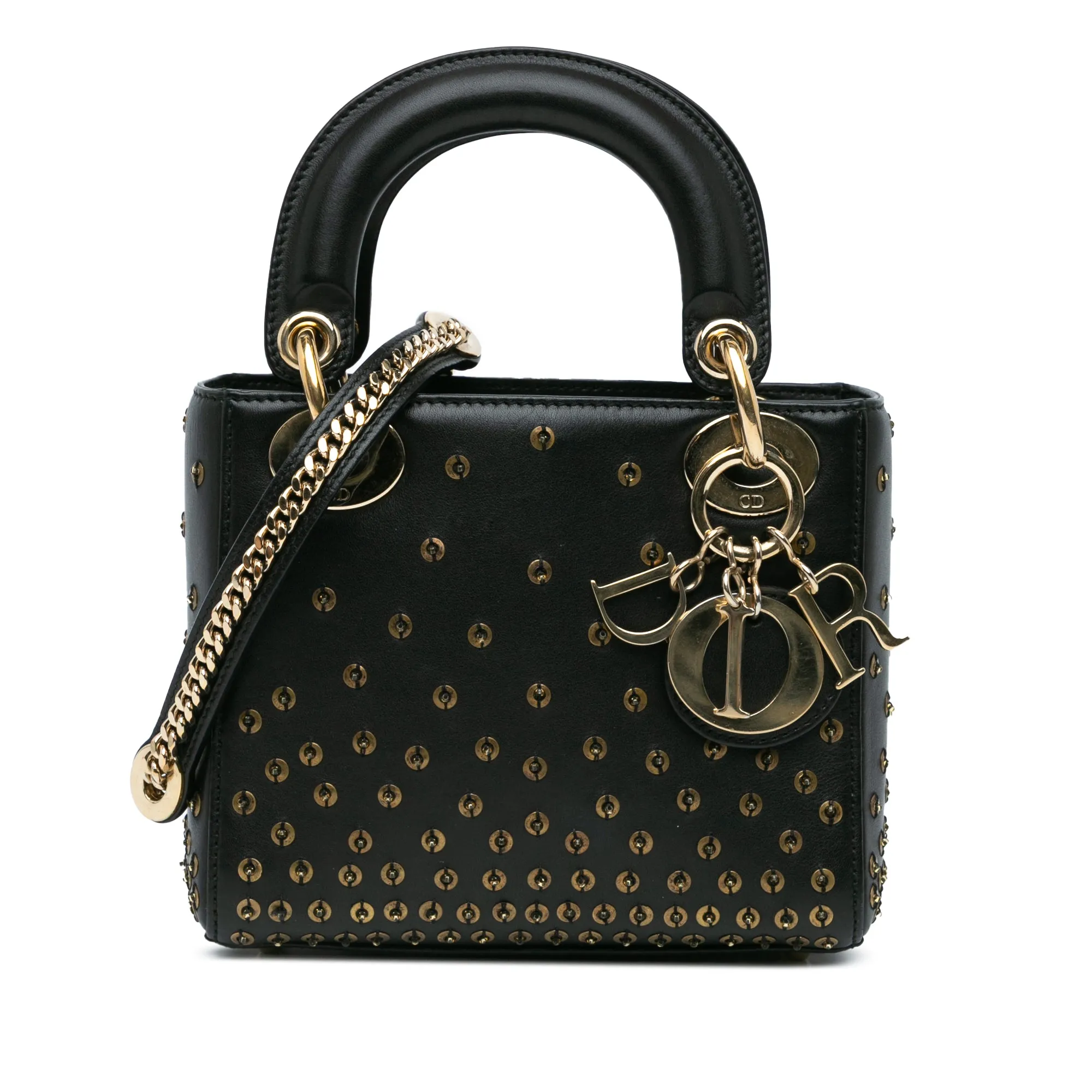 Mini Calfskin Embellished Lady Dior