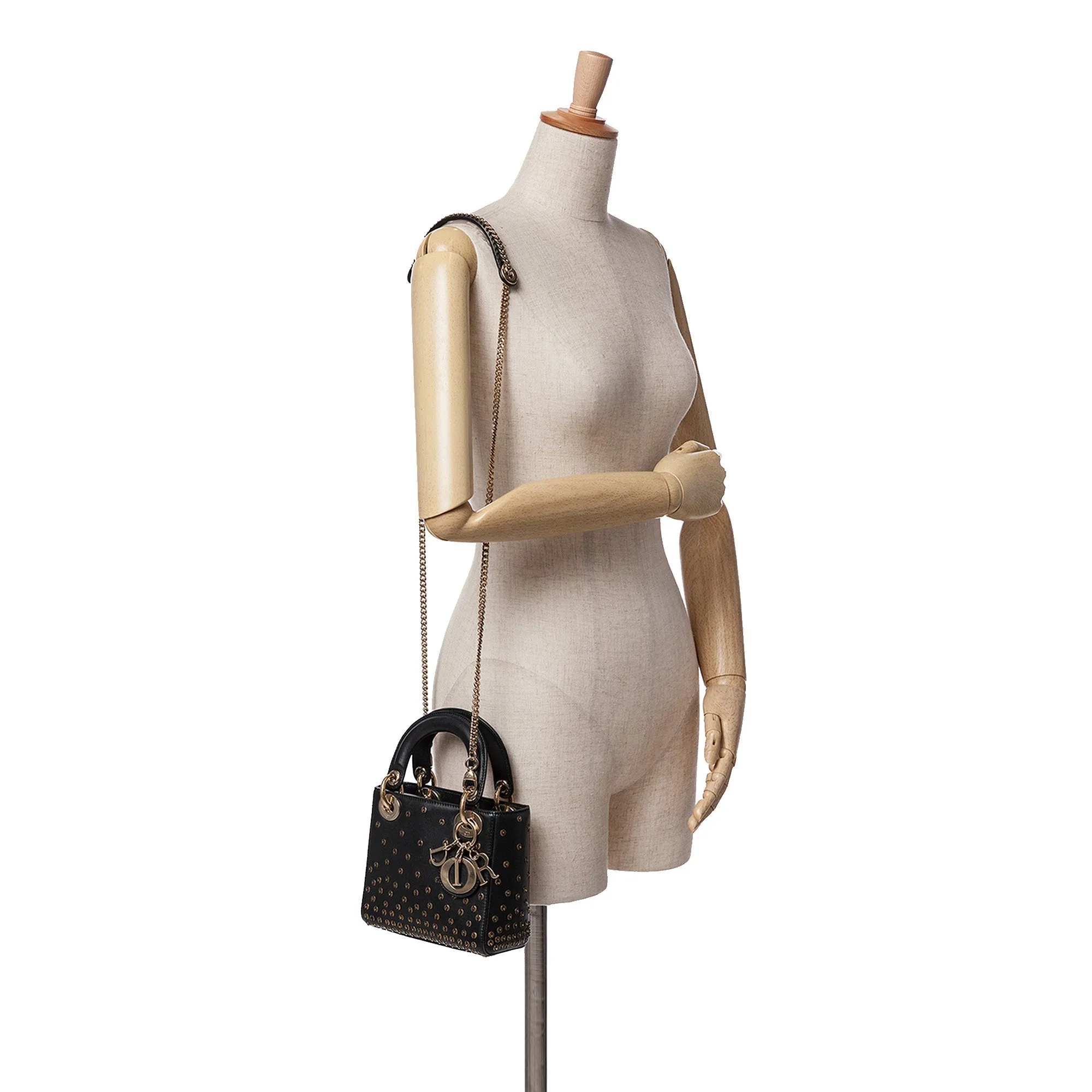 Mini Calfskin Embellished Lady Dior