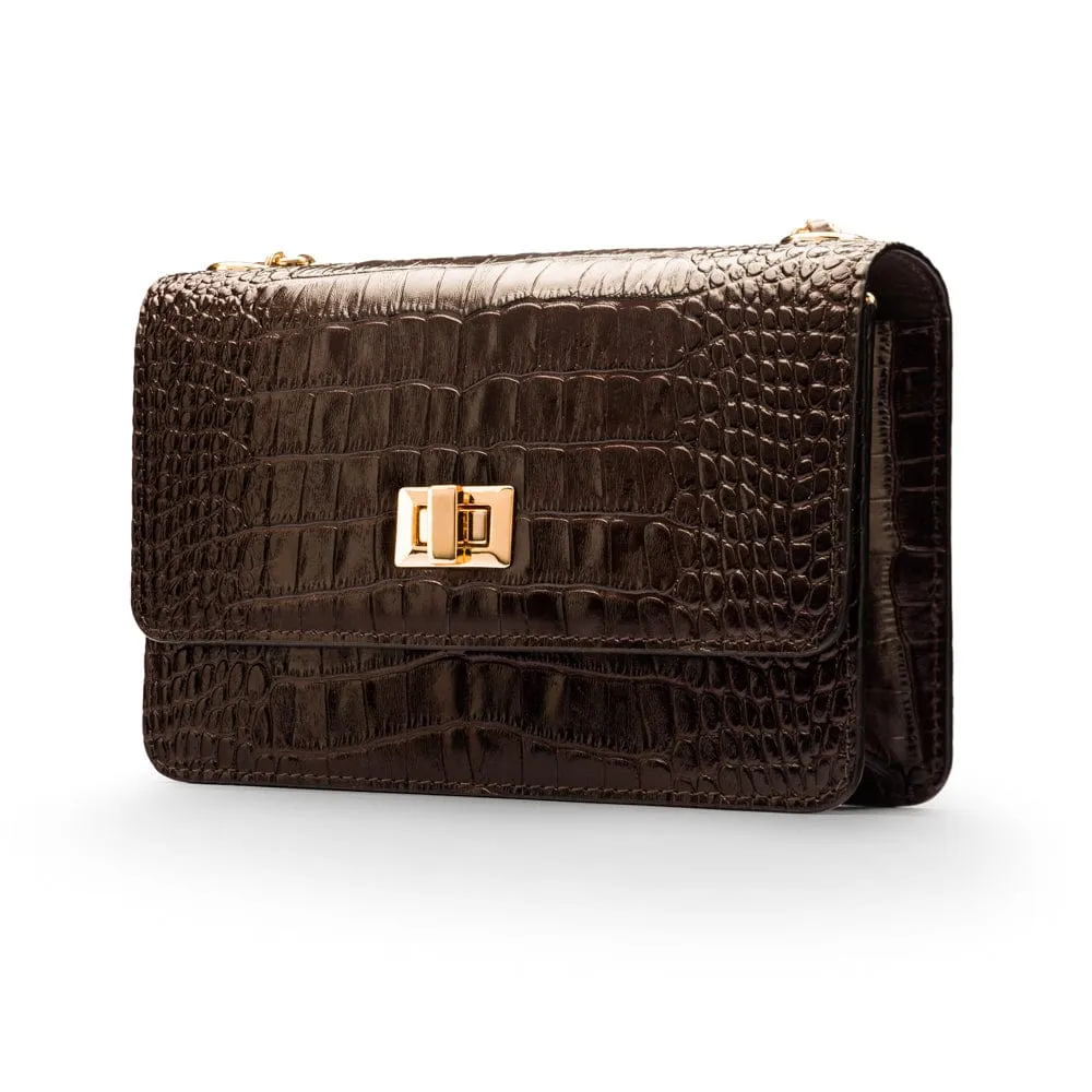 Mini Julia Bag - Brown Croc-Effect