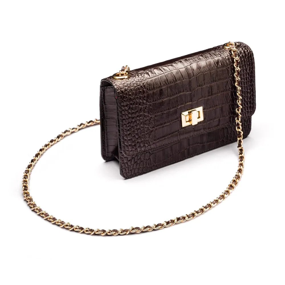Mini Julia Bag - Brown Croc-Effect