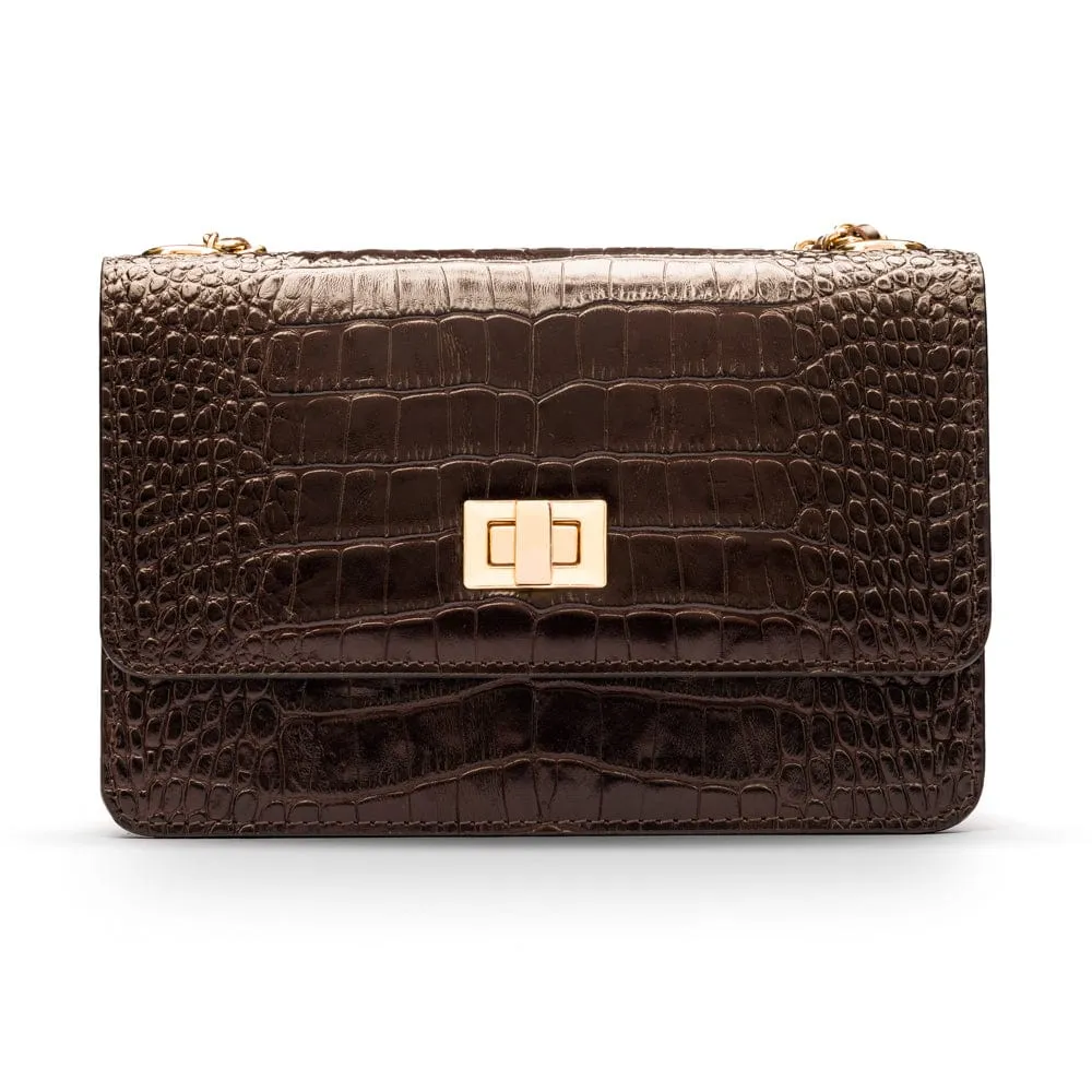 Mini Julia Bag - Brown Croc-Effect