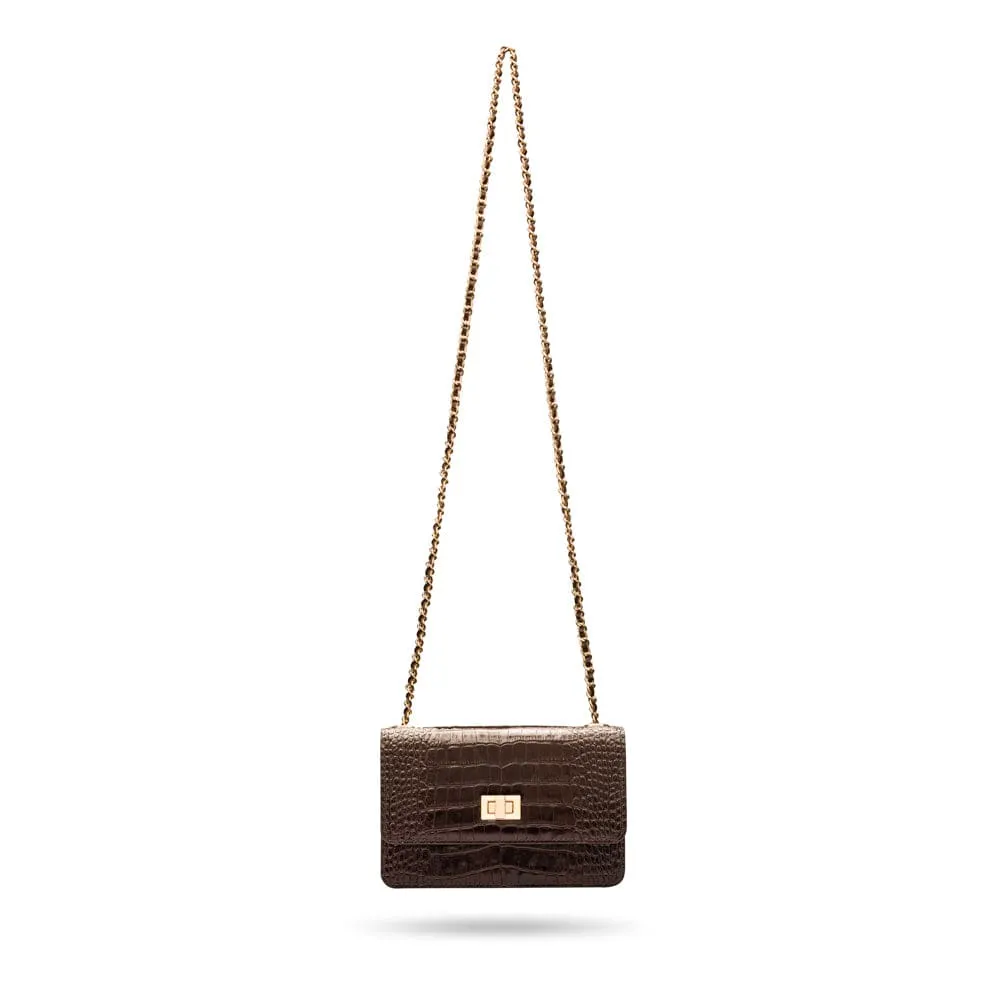 Mini Julia Bag - Brown Croc-Effect