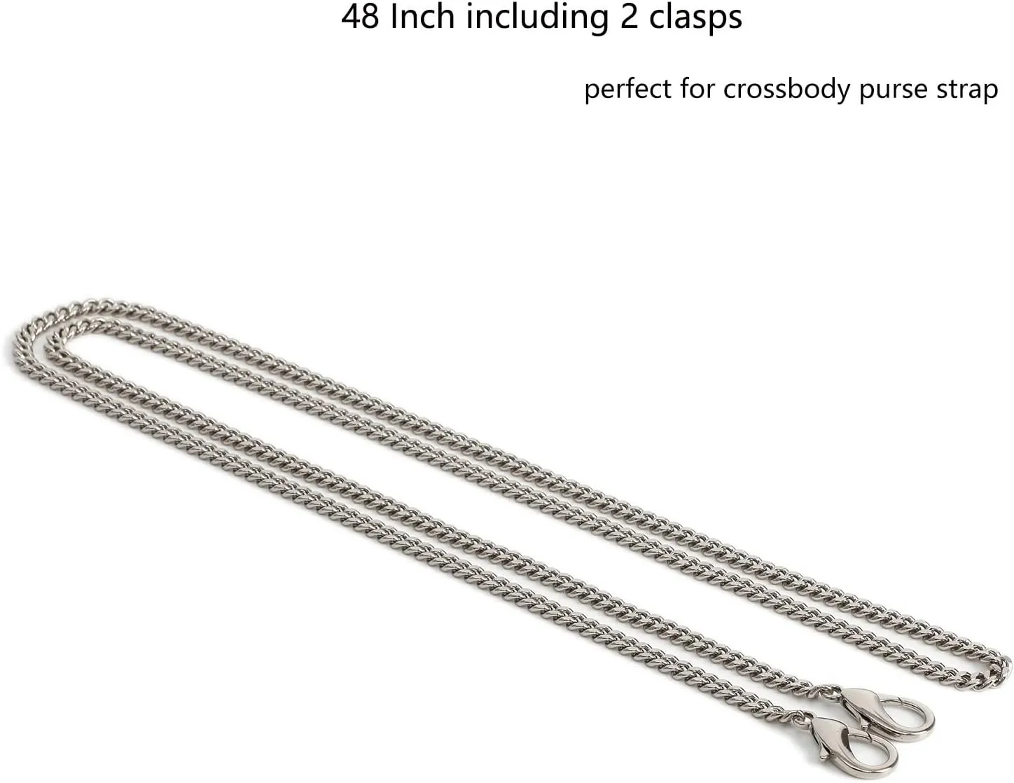 Mini Nice Purse Chain Strap Replacement Handbag Crossbody Shoulder Purse Strap Accessories Charms (Silver,48 Inch)
