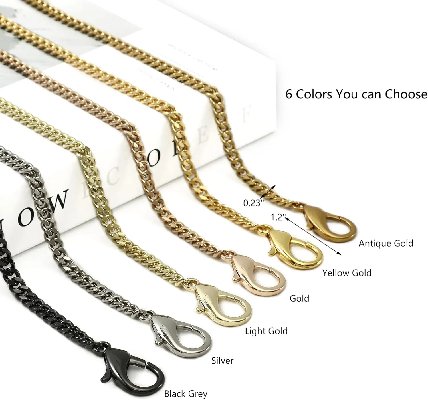 Mini Nice Purse Chain Strap Replacement Handbag Crossbody Shoulder Purse Strap Accessories Charms (Silver,48 Inch)
