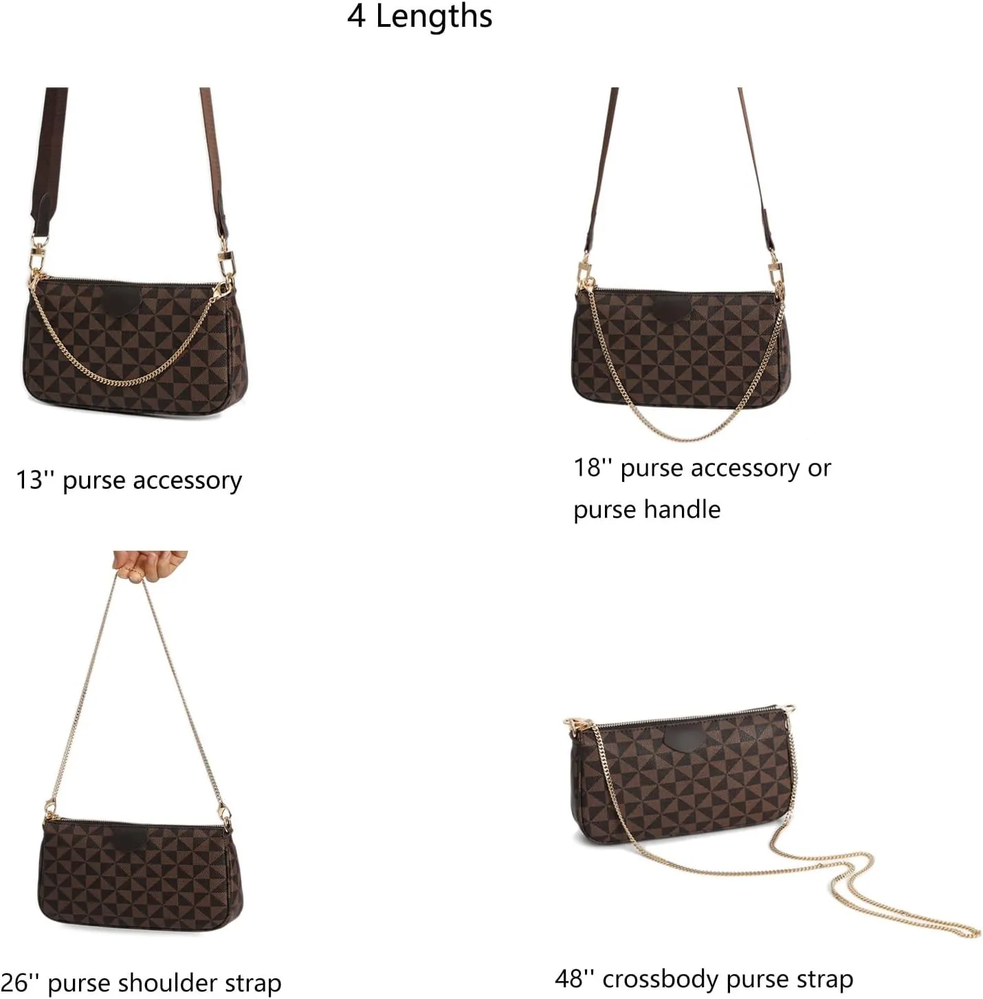 Mini Nice Purse Chain Strap Replacement Handbag Crossbody Shoulder Purse Strap Accessories Charms (Silver,48 Inch)