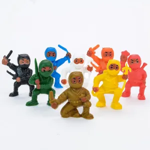 Mini Ninja Action Figures - 25pc Kids Party Favors & Birthday Gifts - Includes Cake Toppers & Easter Egg Fillers