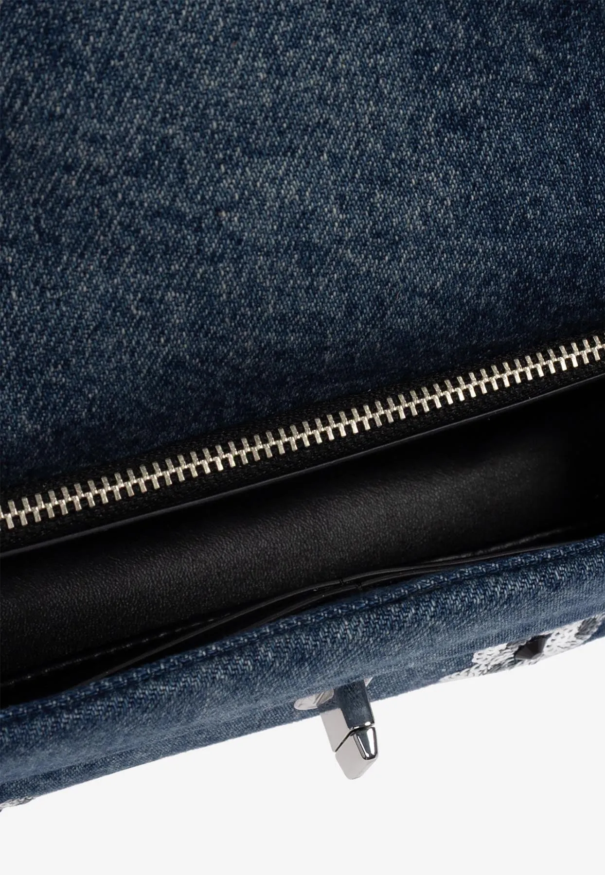 Mini Sequin Daisy Denim Chain Shoulder Bag