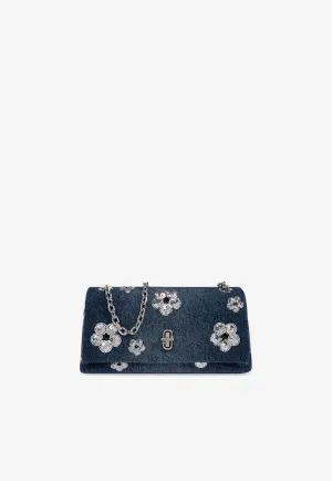 Mini Sequin Daisy Denim Chain Shoulder Bag