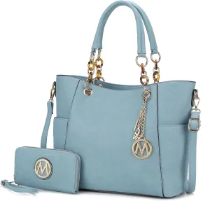MKF Collection Tote Bag for Women, Handbag Set with Wallet-Top-Handle- Vegan Leather Purse